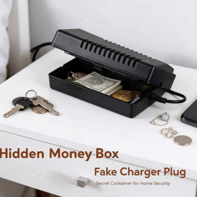 Home Security Box - Caixa de dinheiro oculta, plugue de