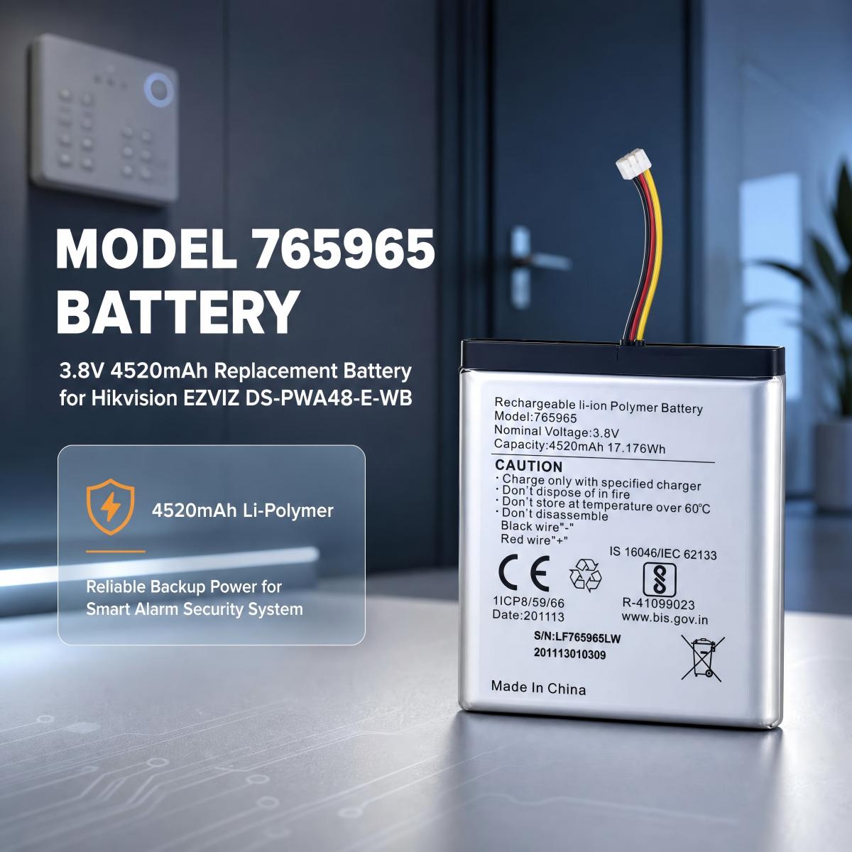 765965 Bateria de substituição - Home Security Battery Replacement avaliação e preço