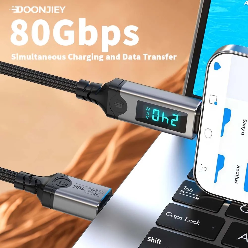 Cabo USB Tipo C PD240W com Car - Home Security Robots avaliação e preço